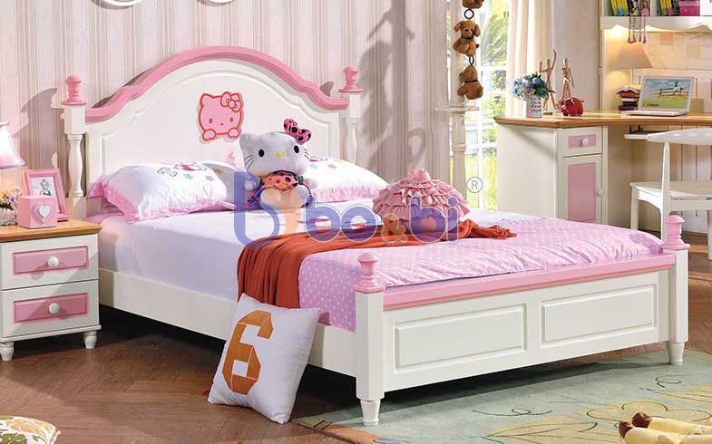 Giường ngủ cho bé màu hồng đáng yêu BBHHMG352G-1